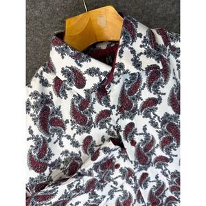 Azaro Uomo Paisley Slim Shirt Long Sleeve Mens Size L Hipster Rave Party Brunch